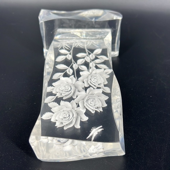 Vintage Etched Lucite Sculpture - Picture 8 of 8